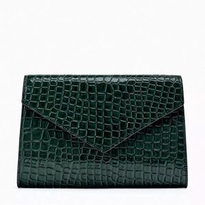 Zara Crocodile-Embossed Women's Clutch